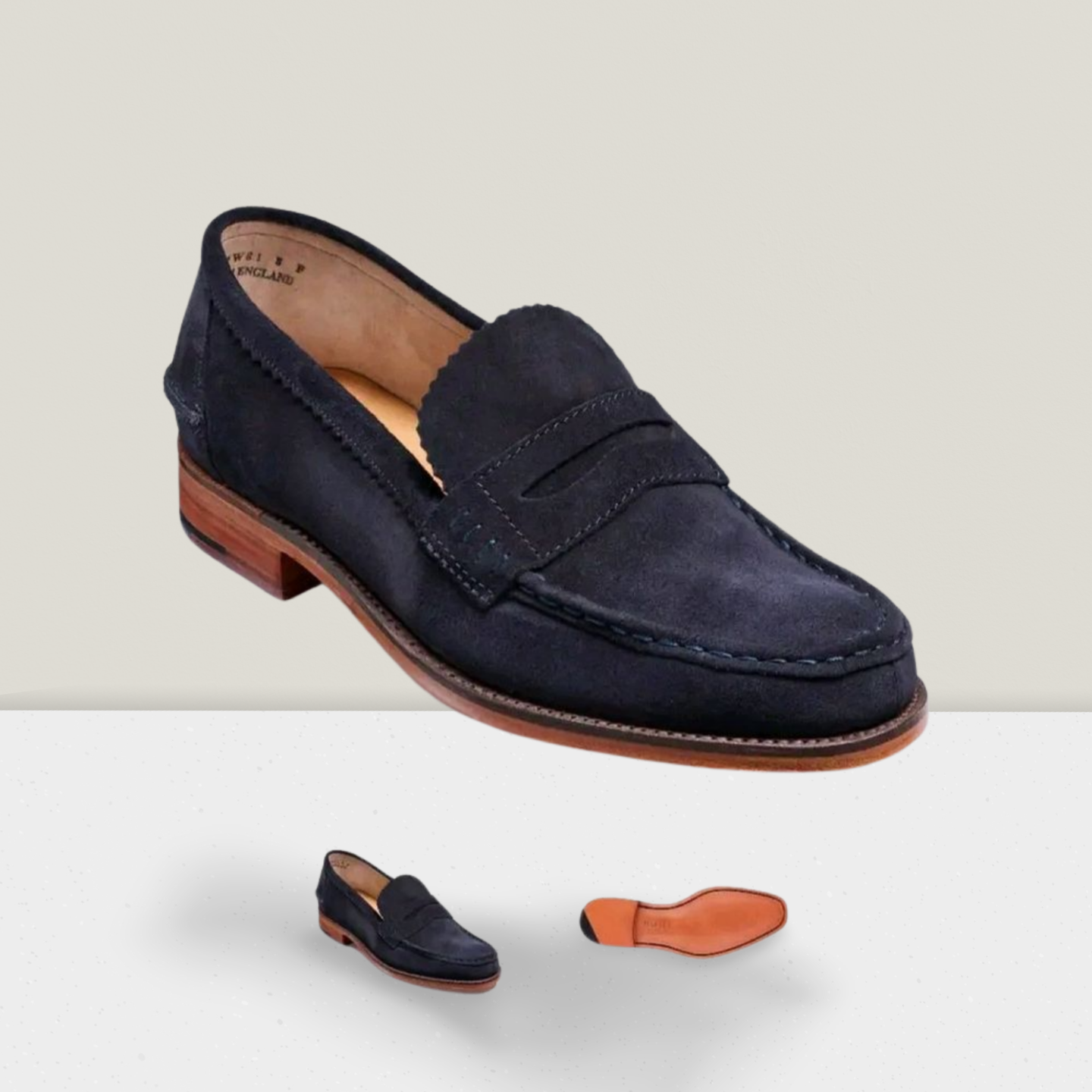 BARKER Caruso daim marine