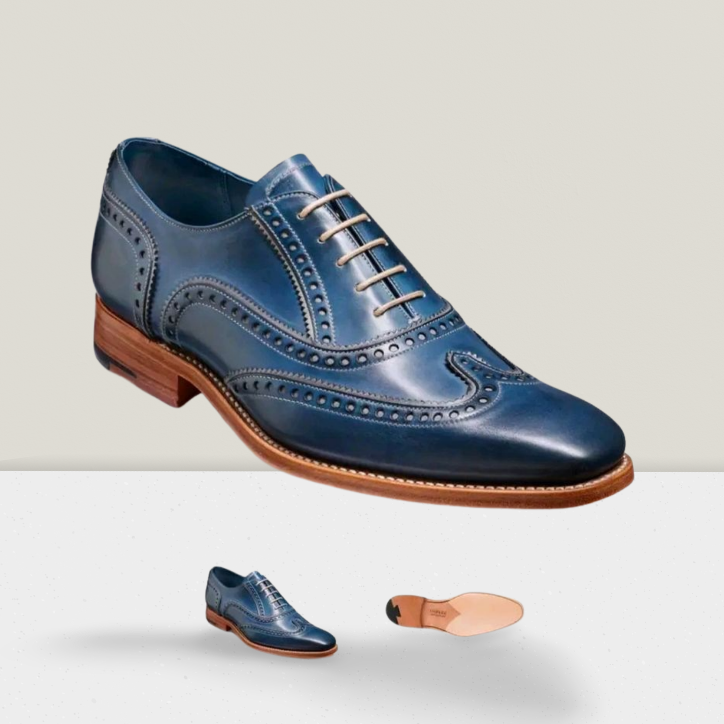 BARKER Spencer Marine / Gris peint à la main