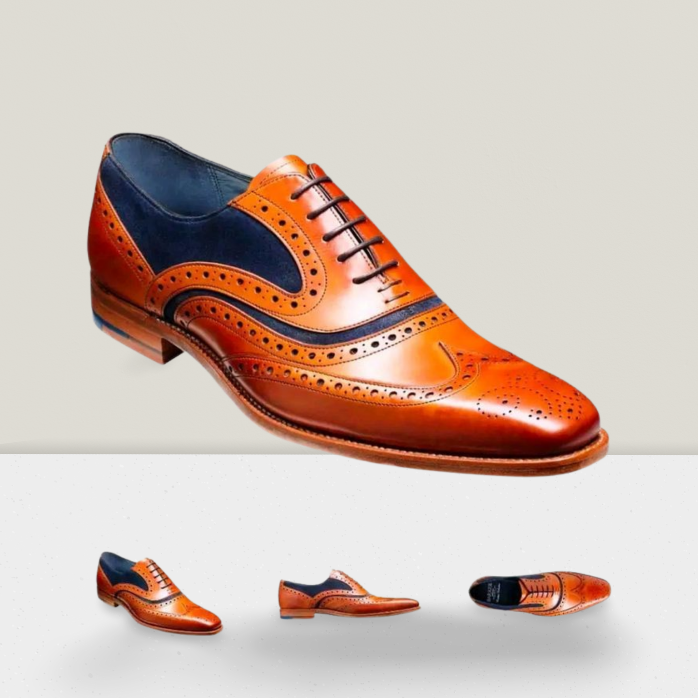 BARKER Haig Veau Noir / Daim bleu