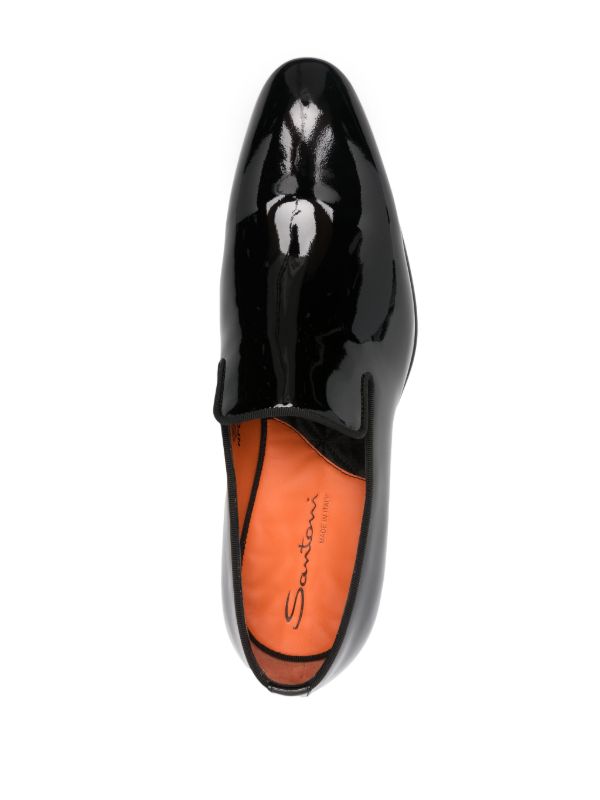 SANTONi mocassins en cuir verni