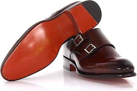 Chaussure SANTONi en cuir rouge  à double boucle
