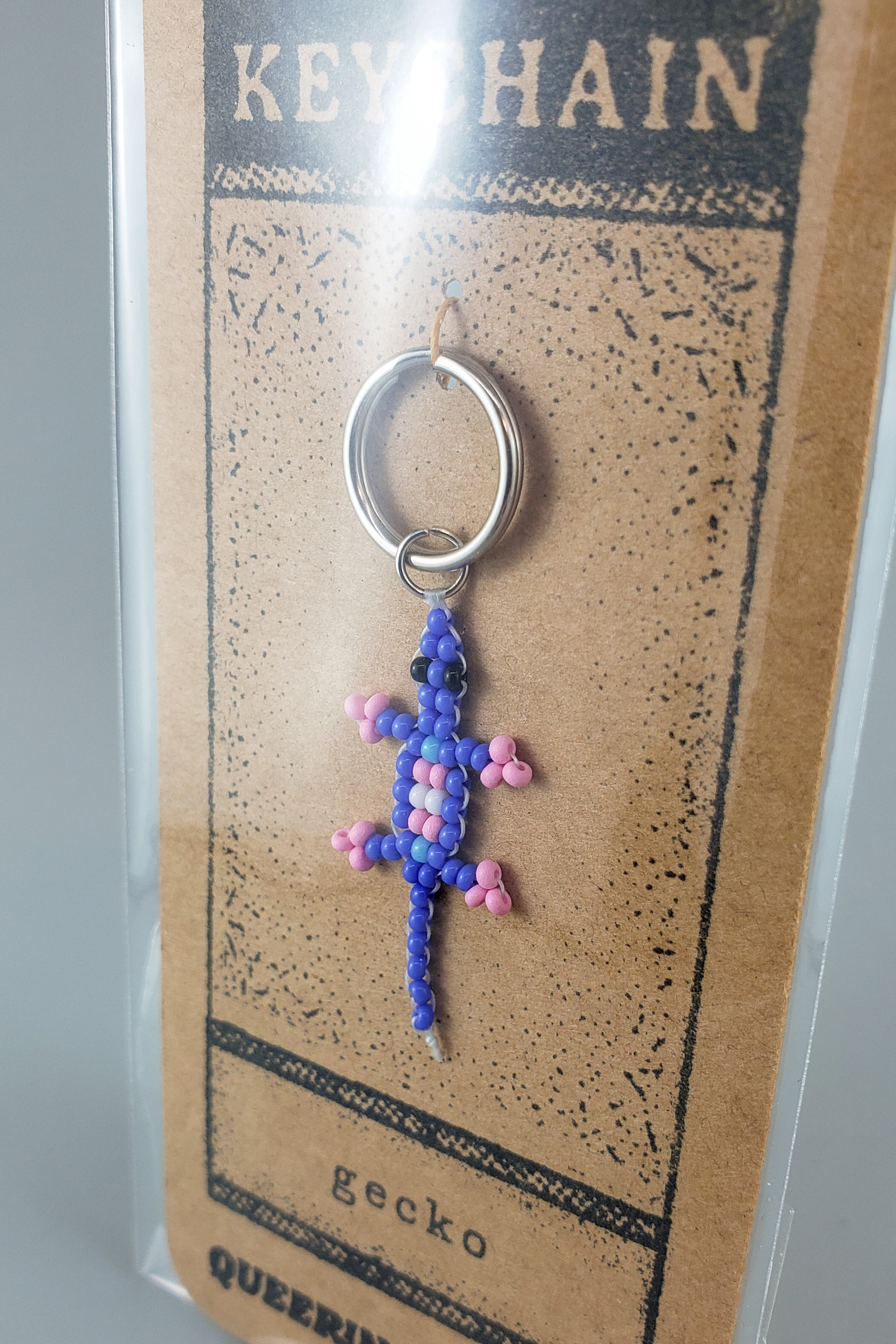 Trans Gecko Keychain