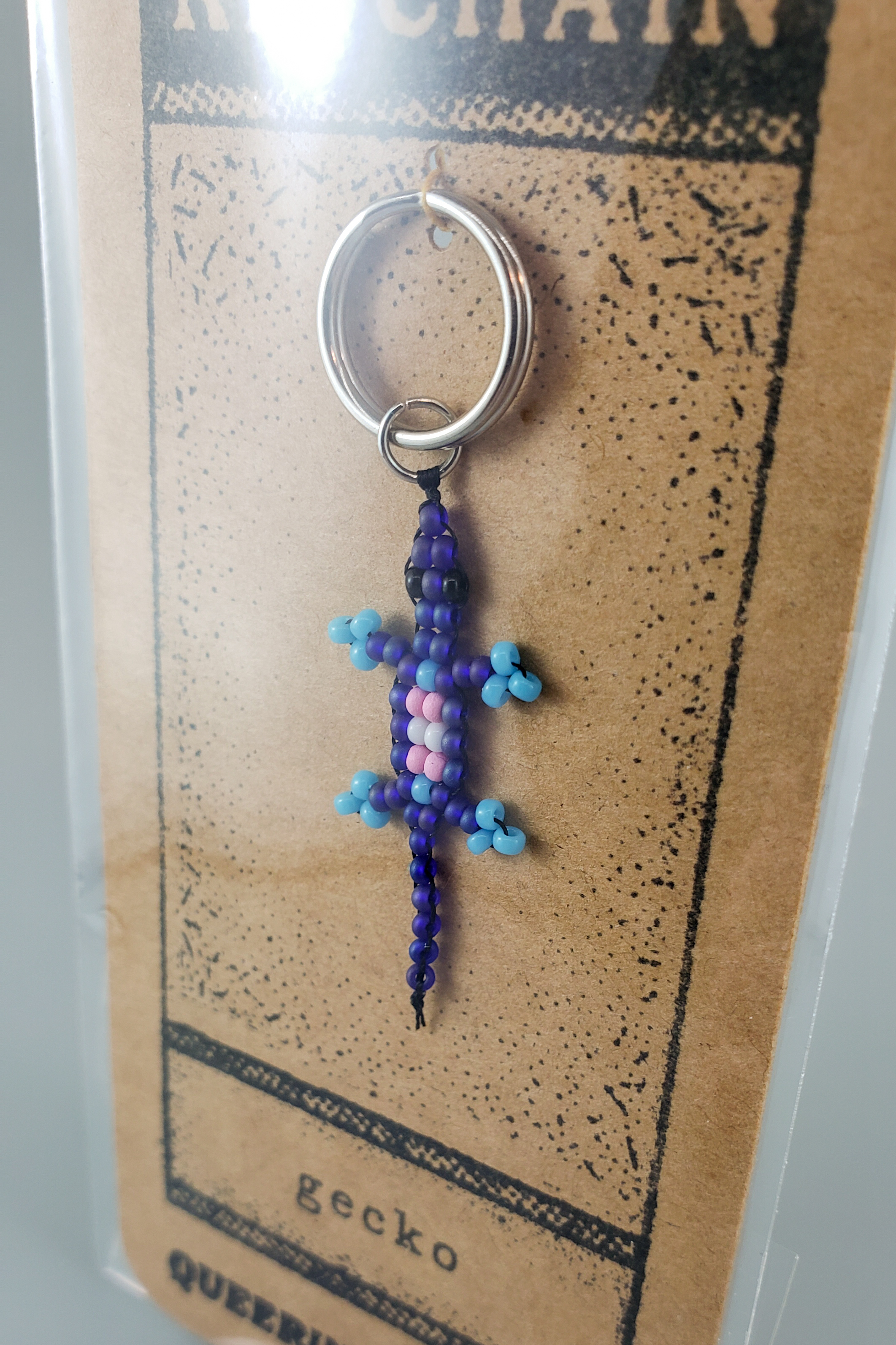 Trans Gecko Keychain