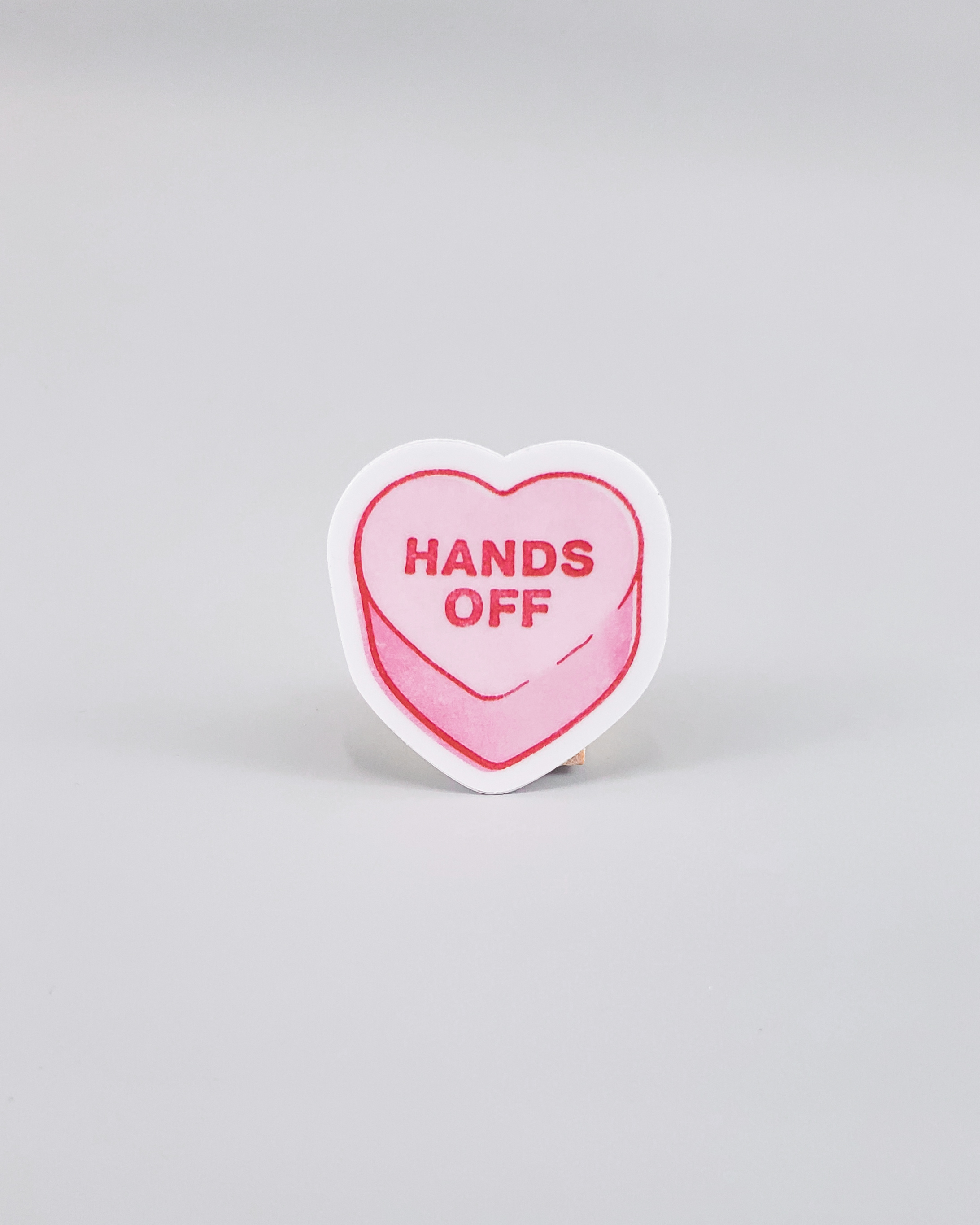 "Hands Off" Conversation Heart Sticker