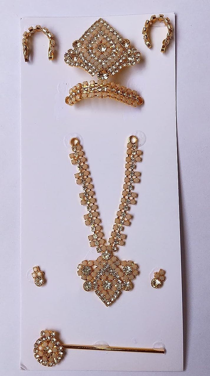 Krushnesh Creations Designer Stone Jewellery for Laddu Gopal, fit for 0 to 2 no.