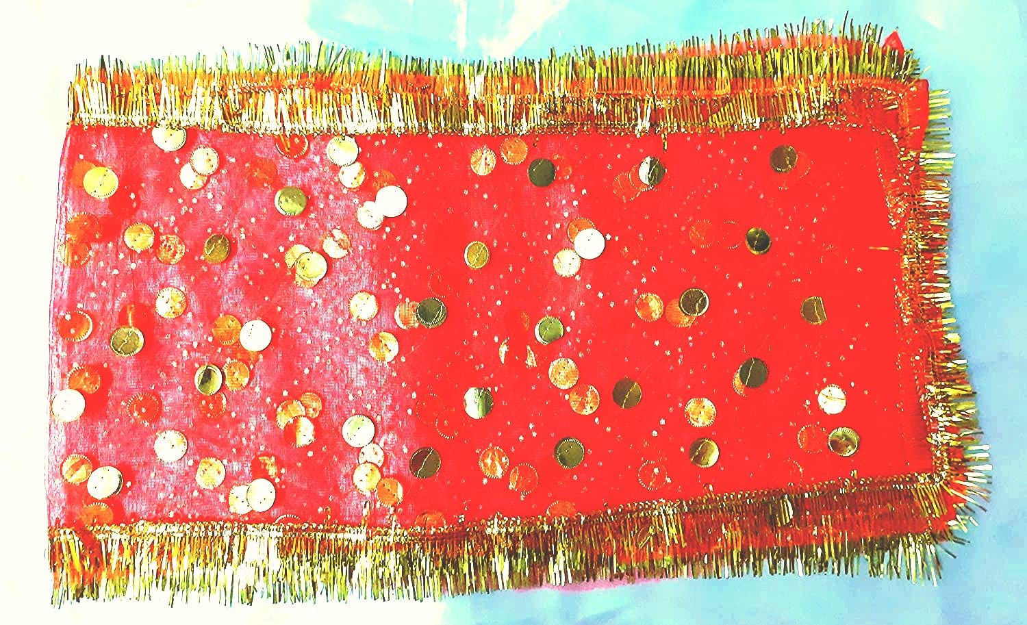 Krushnesh Creations Devi Maa Ki Chunri/MATA ki Chunni/Odani for All Goddess (113 X 55 cm, Red),Pack of 1 Pcs
