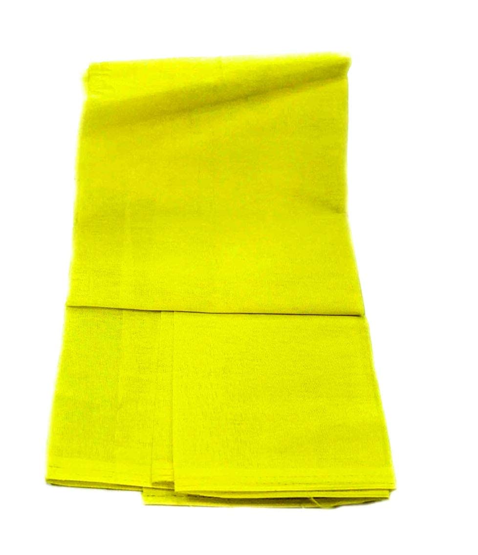 Krushnesh Creations Yellow Altar Cloth for Pooja Aasan(1.25 Meter),Yellow,(Pack of 2)