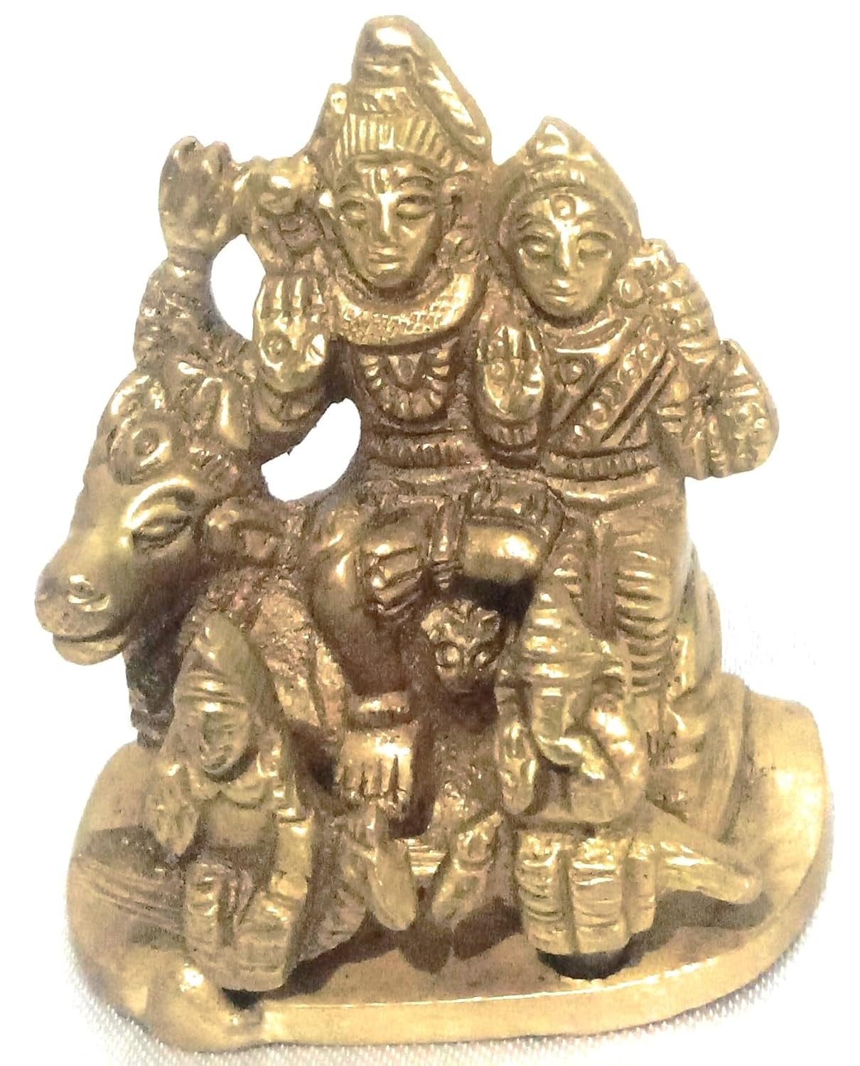 Krushnesh Creations Shiv Parivar Murti I Brass I Yellow