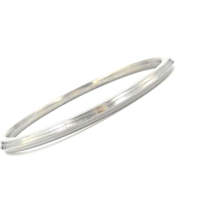Krushnesh Creations 100% Pure Thick Steel Kada Bracelet Bangle, Kada for Men & Women(Weight 41 gm) & 6.5 cm Diameter(for Sikh or Punjabi's),White