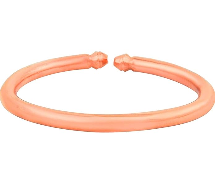 Krushnesh Creations 100% Pure Thick Copper Kada Bracelet Adjustable Bangle,Health Benificial,Free Size,Tamba Kada for Men & Women(Weight 35 gm),Brown