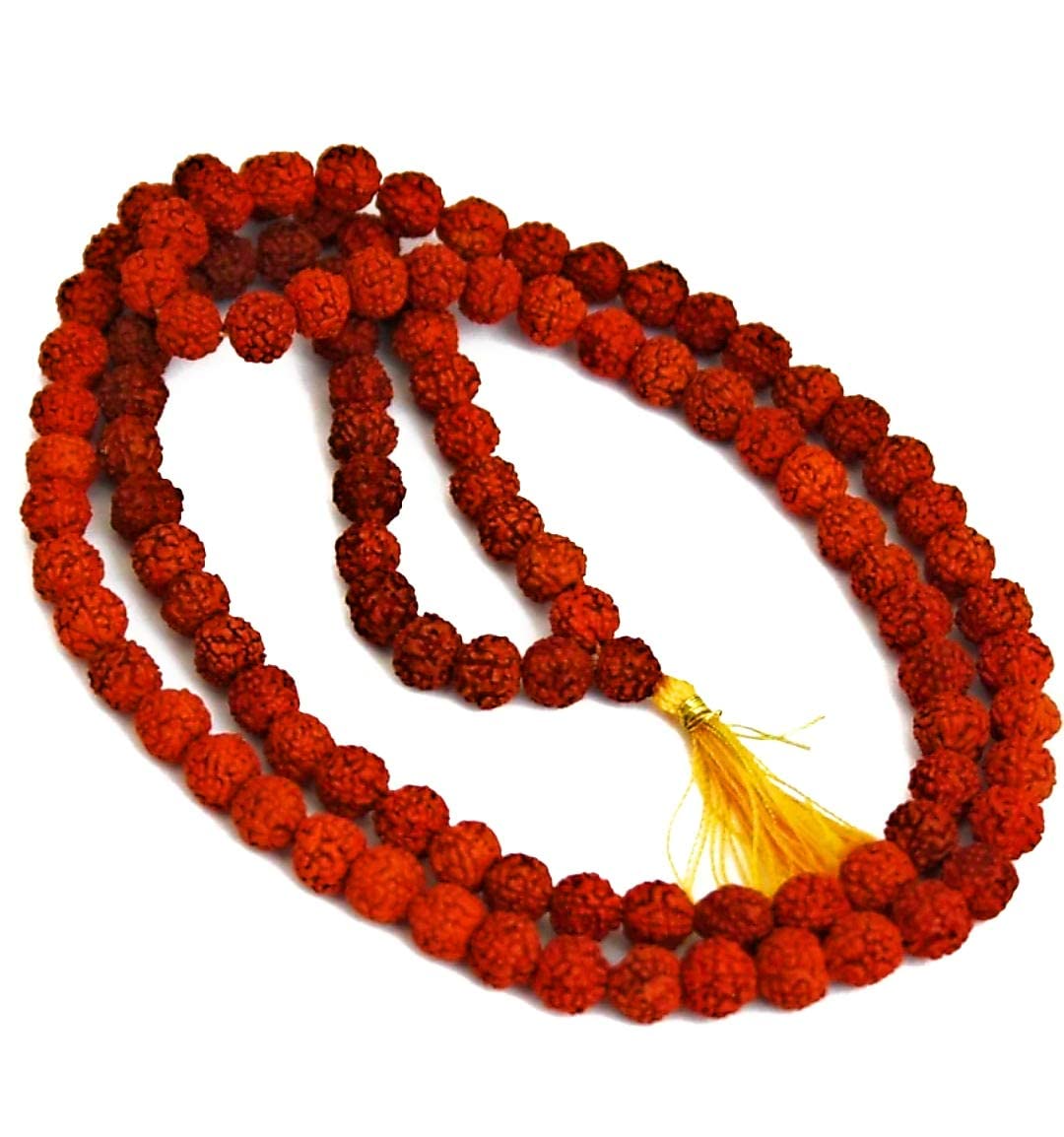 Krushnesh Creations Rudraksha Mala(108 Beads) for Shiv ji Pooja Or for Personal Wearing(6 mm),Brown,30 Gm