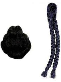 Krushnesh Creations Radha Krishan Hair Original Shinning Jugal Jodi Baal Durga MATA Radha Rani Wig Hairs choti Kanha Wig (Size 1 No.)
