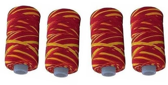 Krushnesh Creations Cotton Kalawa for Pooja I Mauli Dhaga I Red & Yellow I Kalava for hand I Moli I Scared Thread I Pack of 4