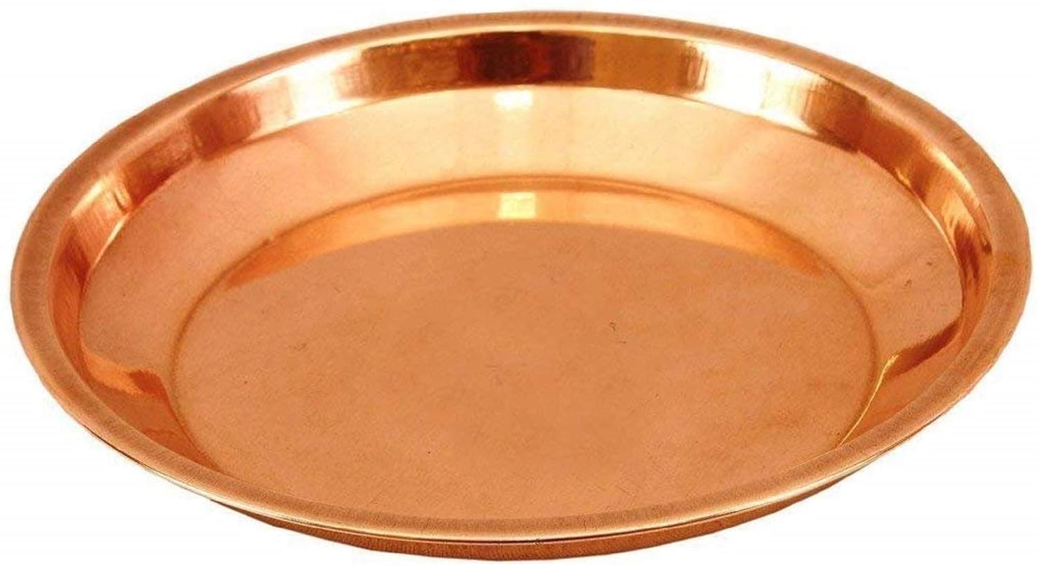 Krushnesh Creations Copper Plate for Pooja 4 inch