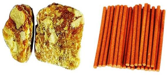Krushnesh Creations Pure Yellow Loban(100 Gram)+Loban Dhoop Sticks(100 Sticks)