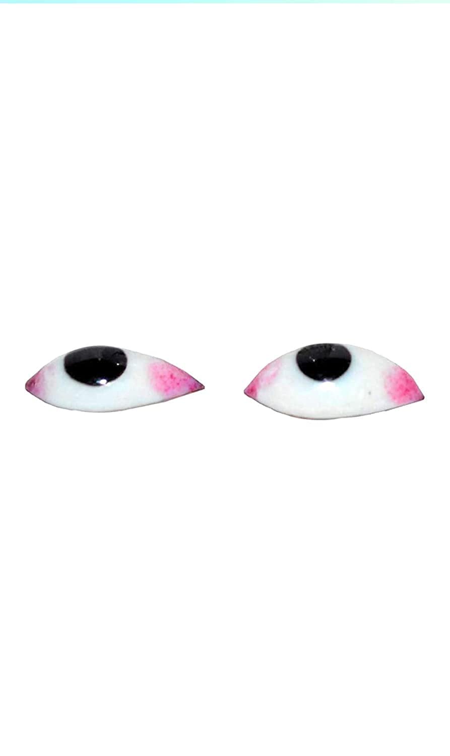 Krushnesh Creations Stone God Statue Eye, God Idol Netra, Chakshu for God Statue, Nayan, Laddu Gopal Netra, Goddess Netra (Size 0.9 cm, White) Set of 2 Pair