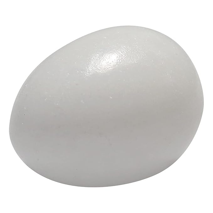 Krushnesh Creations Natural White Shaligram Shila/Saligram/Marble Stone/Shiva Linga,White,43 Gm