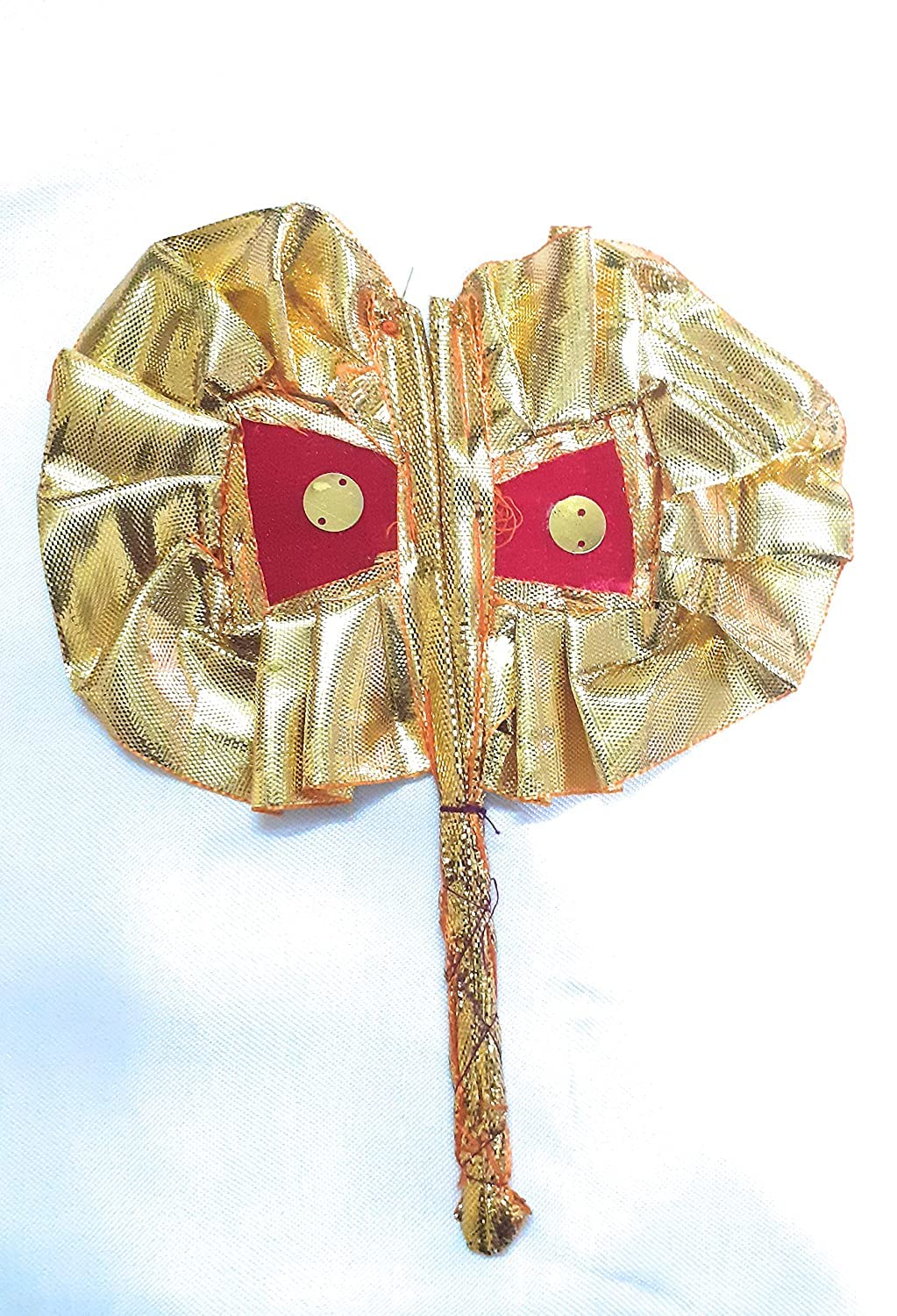 Krushnesh Creations Beautiful Pankha/Fan for Laddu Gopalji ki seva,Kanha Janmashtami Shringar(16x12cm),Yellow