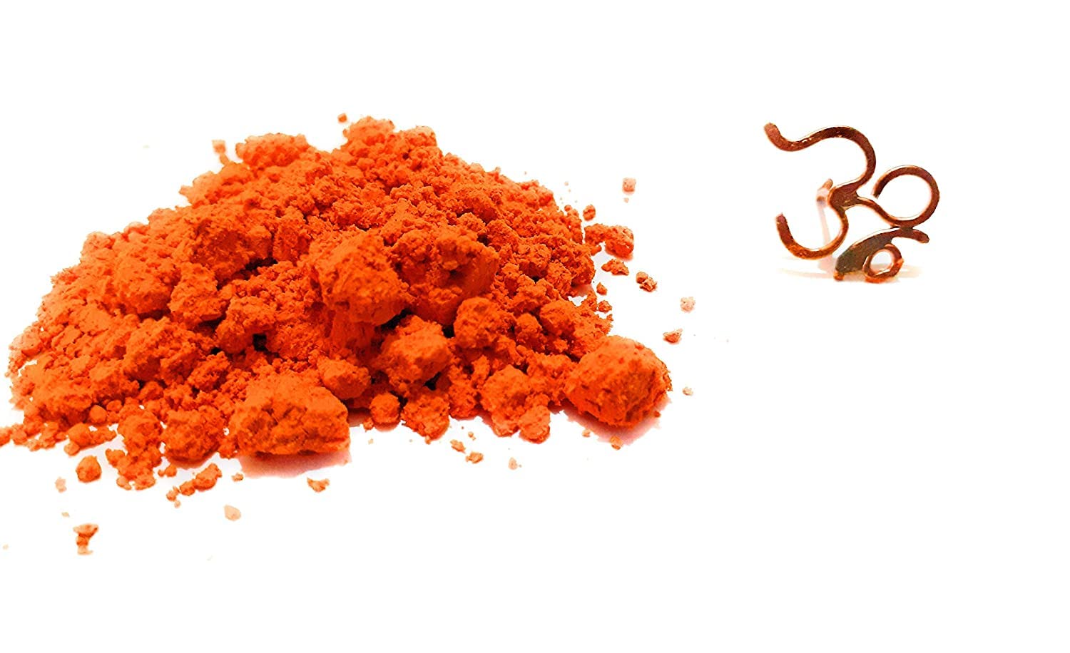 Krushnesh Creations Ashtagandha Kesar Pooja Chandan Powder (50 Grams) for Pooja with Free OM Tilak Stamp