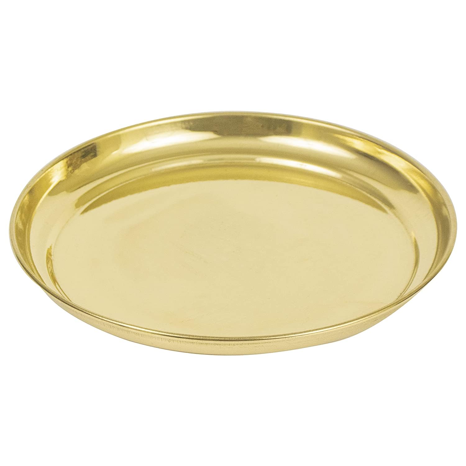 Krushnesh Creations Brass Plate I Pooja Thali for Festivals Like Holi I Diwali I Bhog thali I Plate