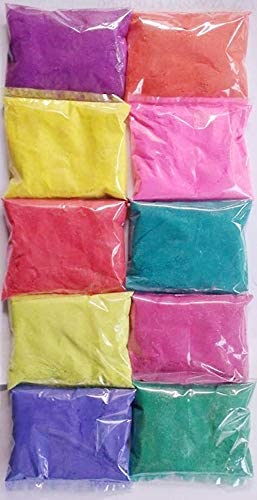 Krushnesh Creations Rangoli Colors Powder Set of 8 Packets - 30 Grm (White Rangoli Color 50 Grm Free) Rangoli Colors for Floor/Diwali/Deepawali Decortions