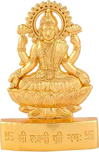 Krushnesh Creations Laxmi MATA Idol Metal Auspicious Indian Art Statues Spiritual Idol I Murti of Maa Lakshmi I Laxmiji for Puja Pooja in Temple I Mandir I Home I Car Dashboard