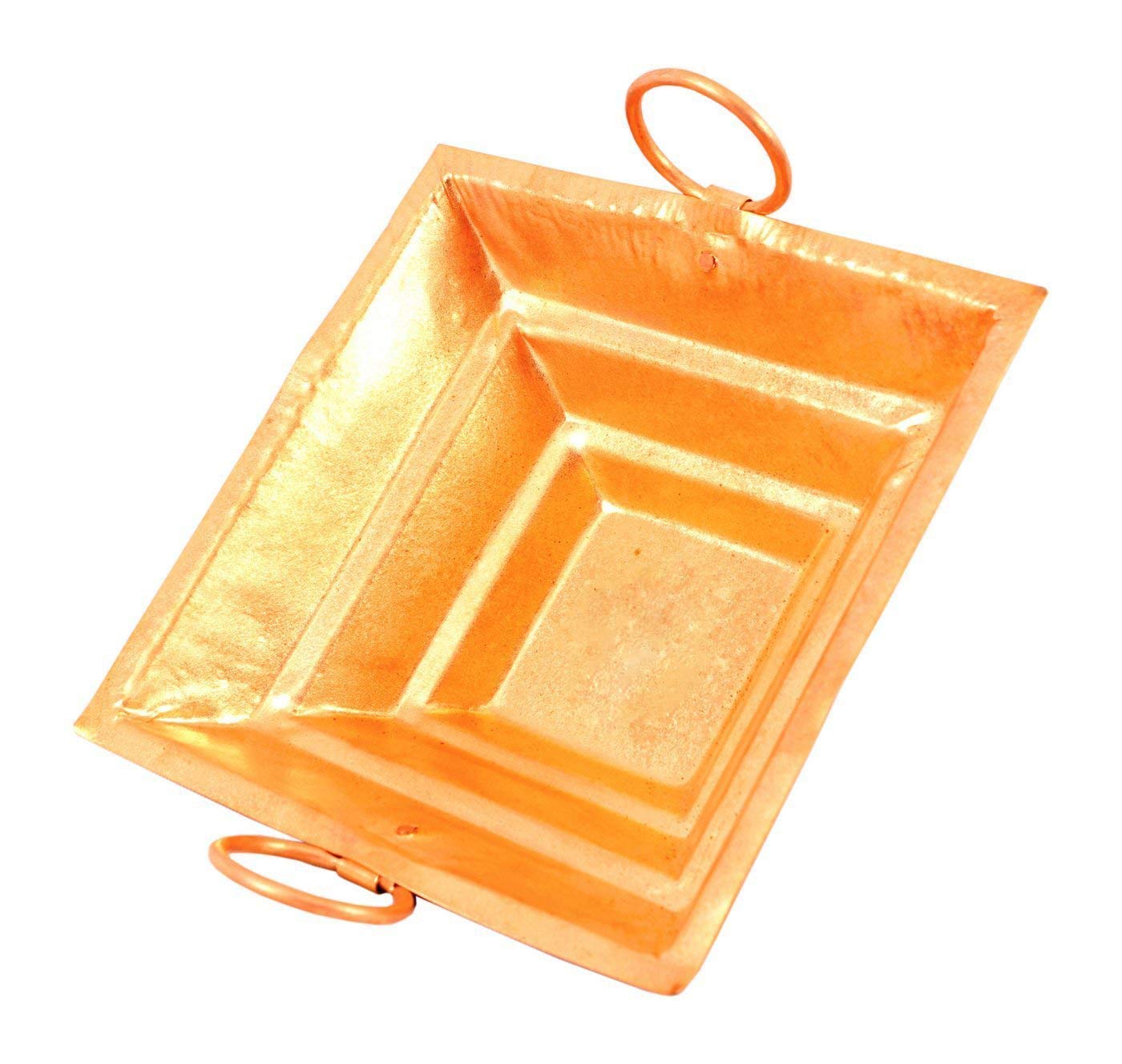 Krushnesh Creations Copper Hawan Kund with Handle On Both Side(5.5 Inch)