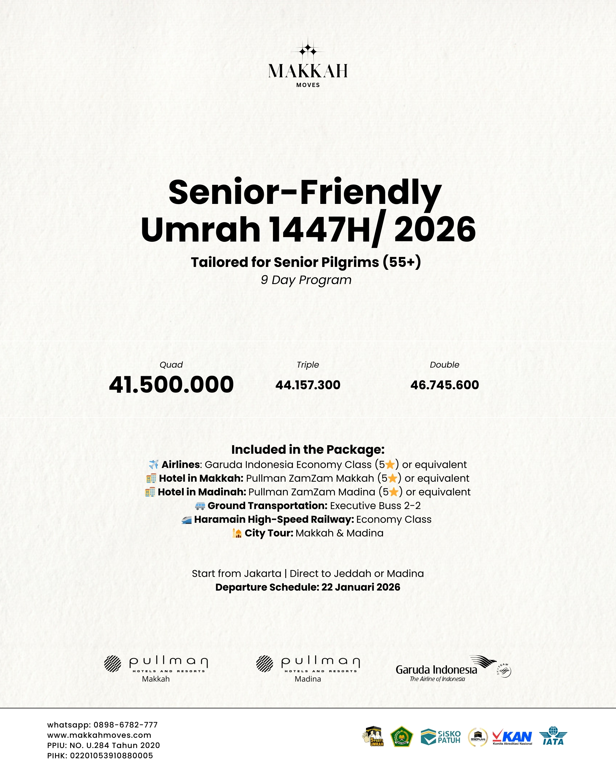 Senior-Friendly Umrah - Tailored for Elderly Pilgrims 1447H 9D