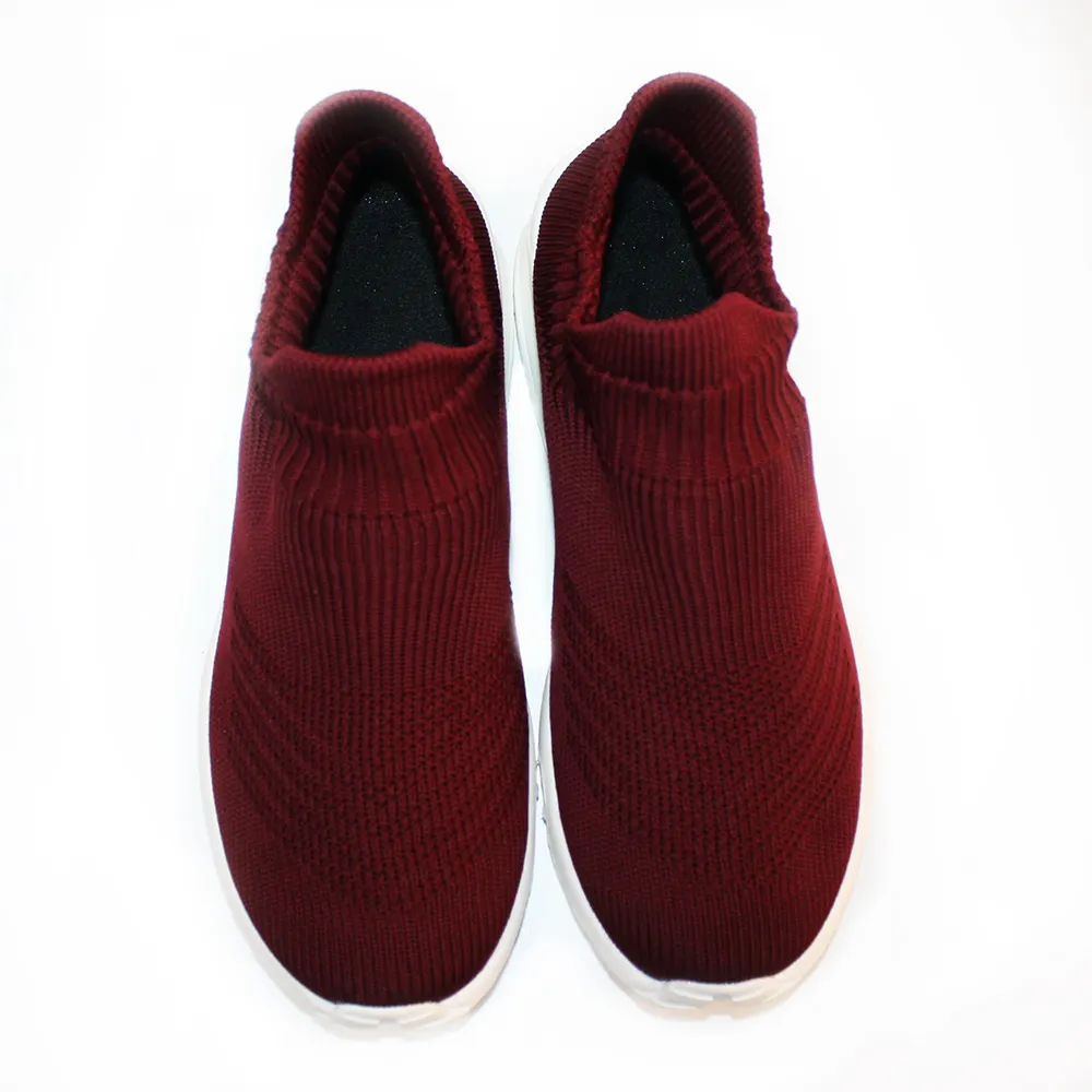 Maroon Knit Sneakers