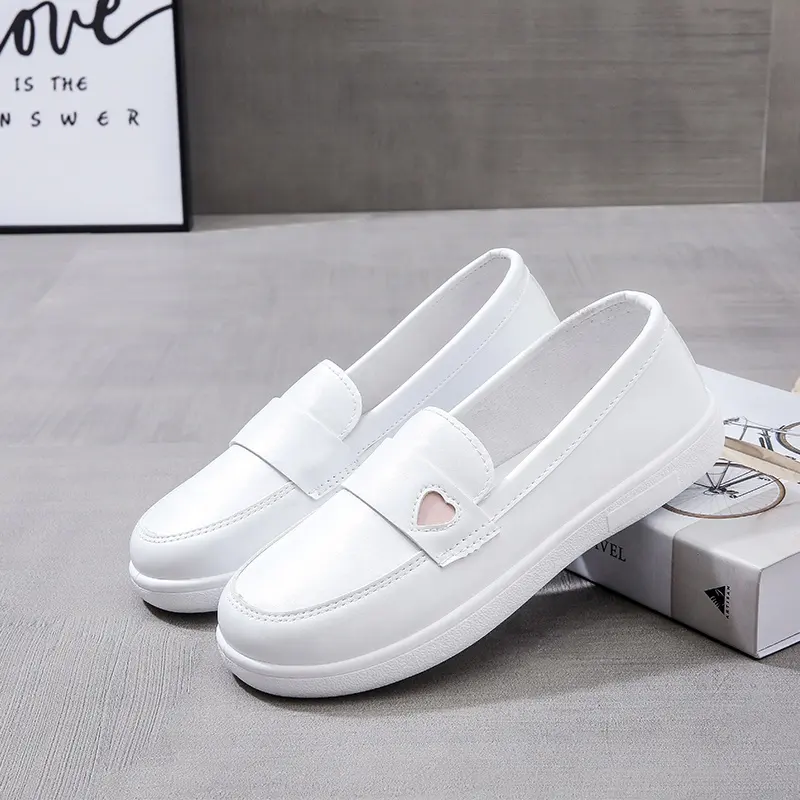 White Casual Slip-On Shoes