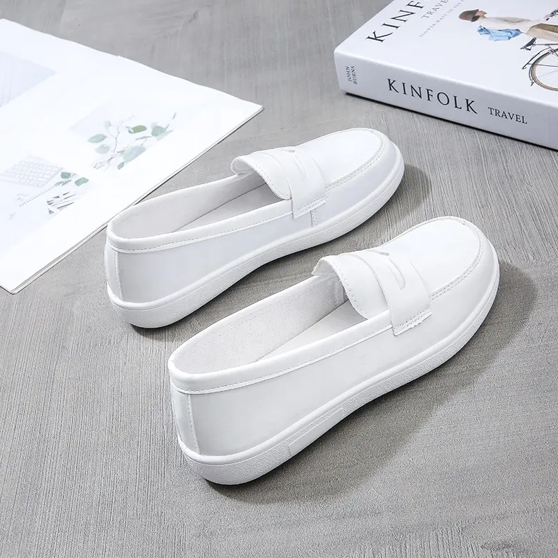 White Casual Slip-On Shoes