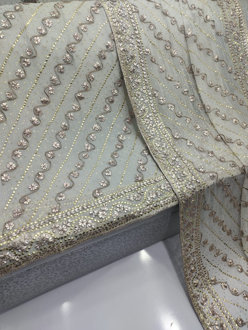 Beautiful Gota + mukesh work   Heavy work suit