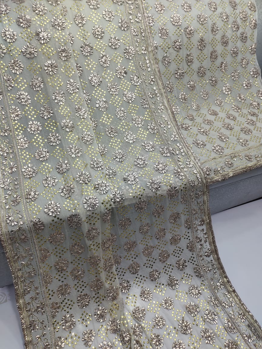 Beautiful Gota + mukesh work   Heavy work suit