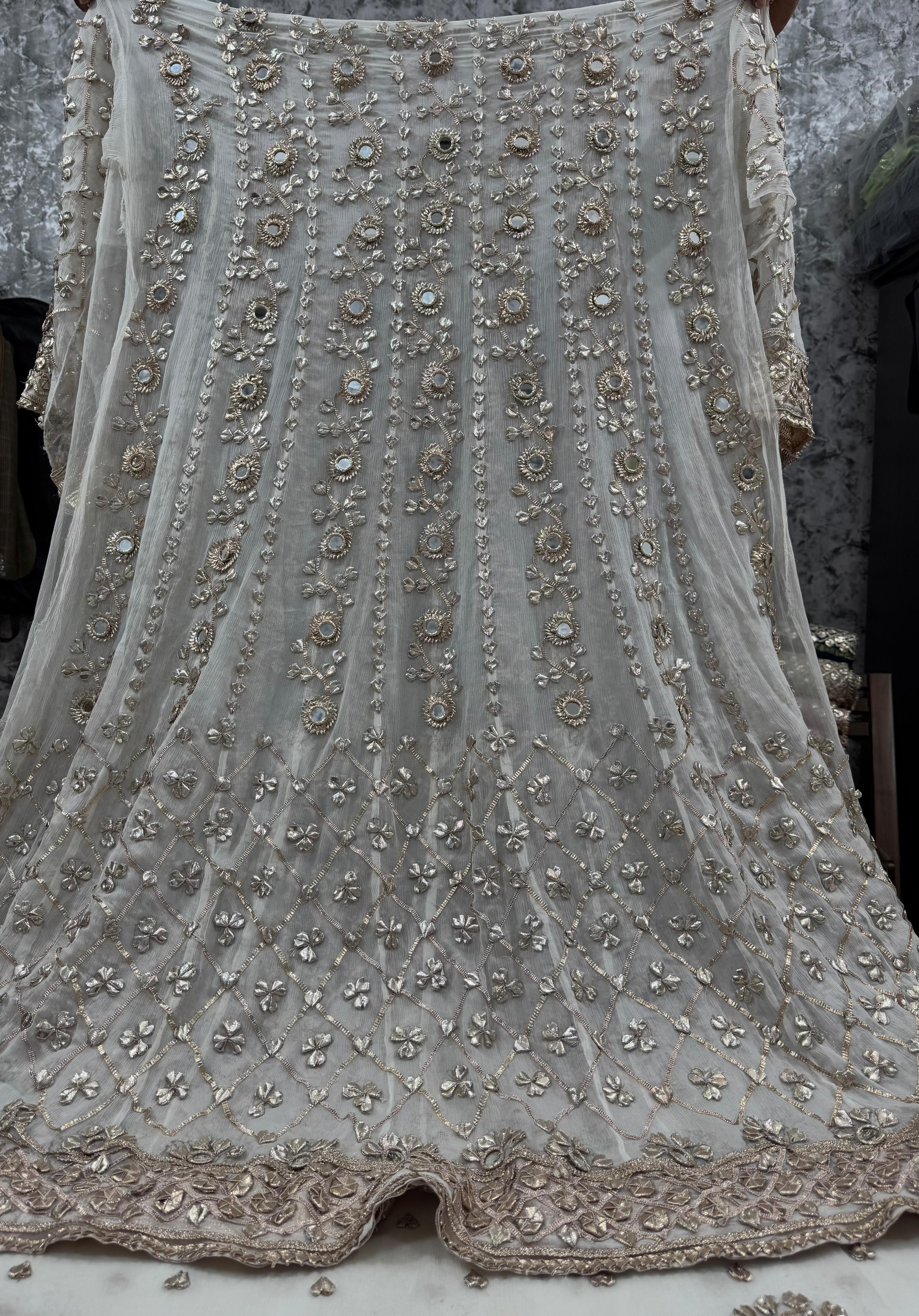 Beautiful antique handwork Gota work frock collection   2pc set Anarkali frock and dobatta