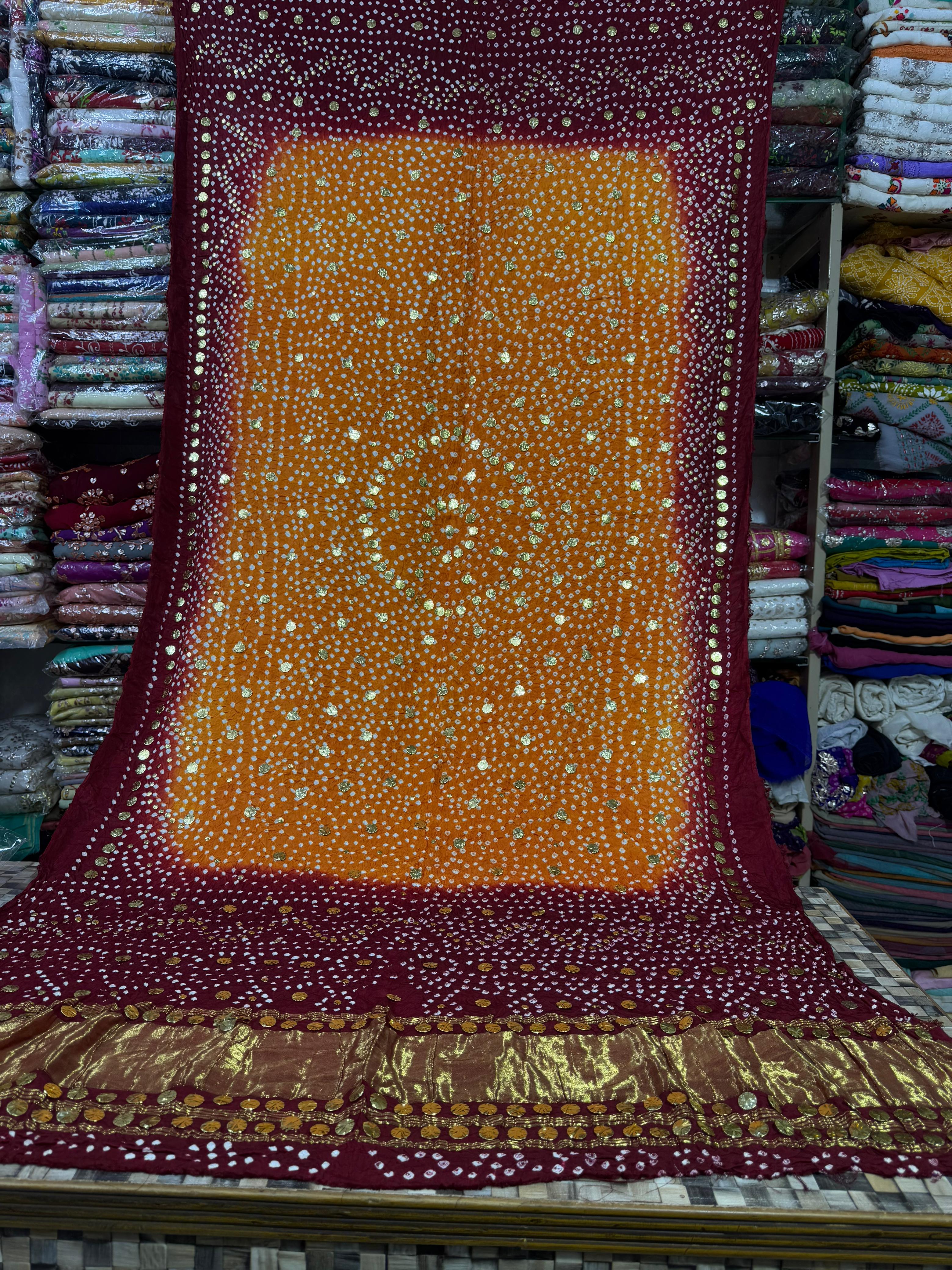 Beautiful Mukesh work dobatta   Churni mukesh work