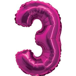 14" NUMBER 3 FUCHSIA