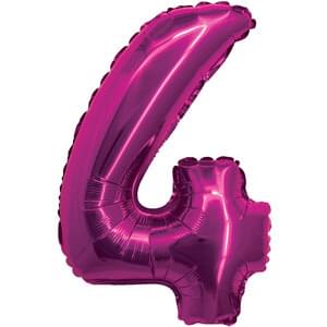 14" NUMBER 4 FUCHSIA