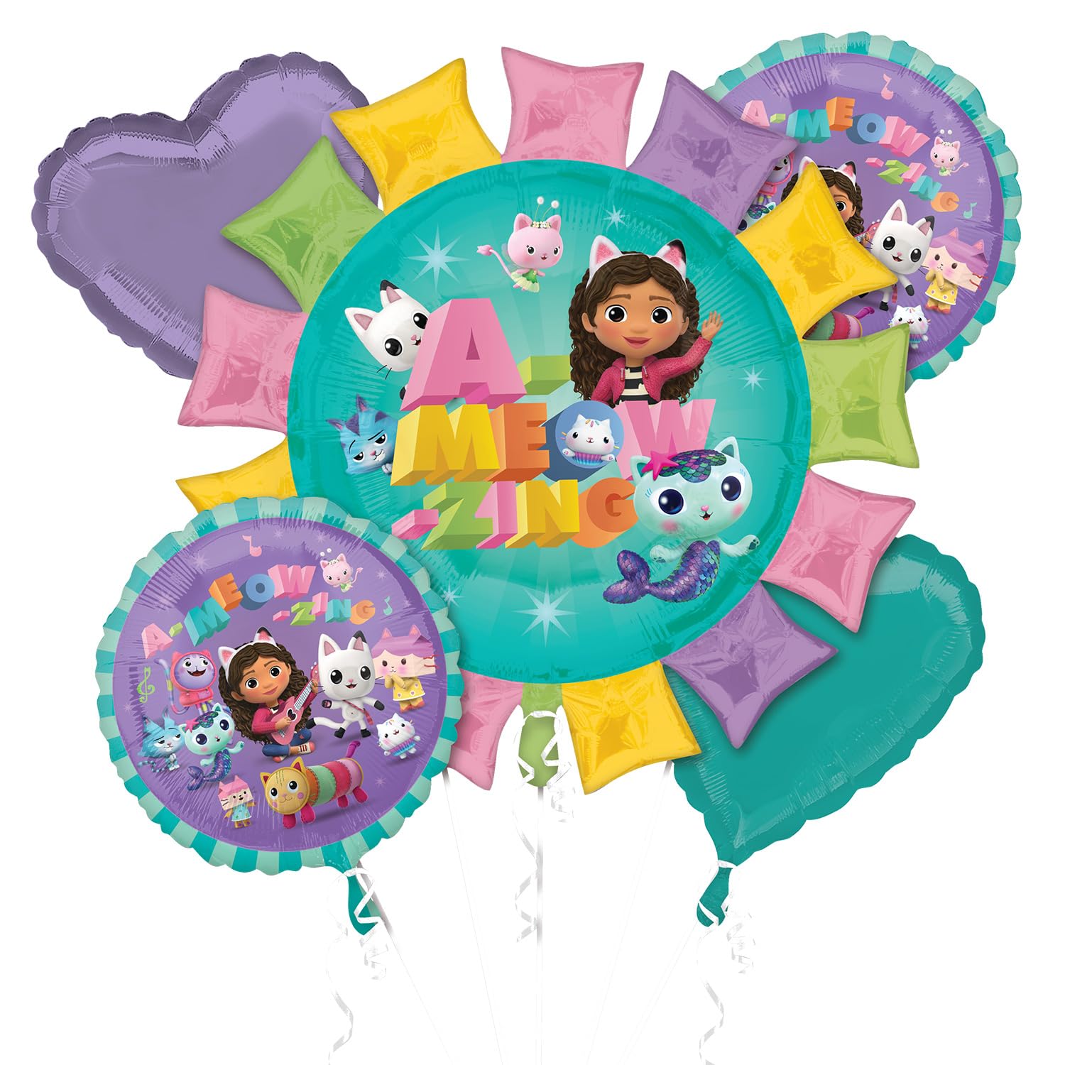 Anagram- Gabby's Dollhouse Foil Balloon Bouquet - 5 Pieces