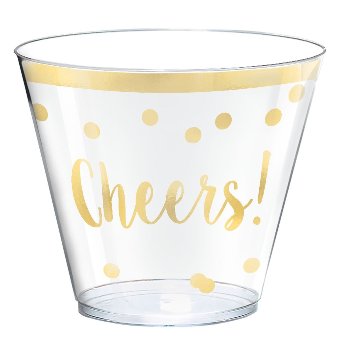 Stunning New Year "Cheers" Gold Printed Tumblers Design - 9 oz. (30 Pack)