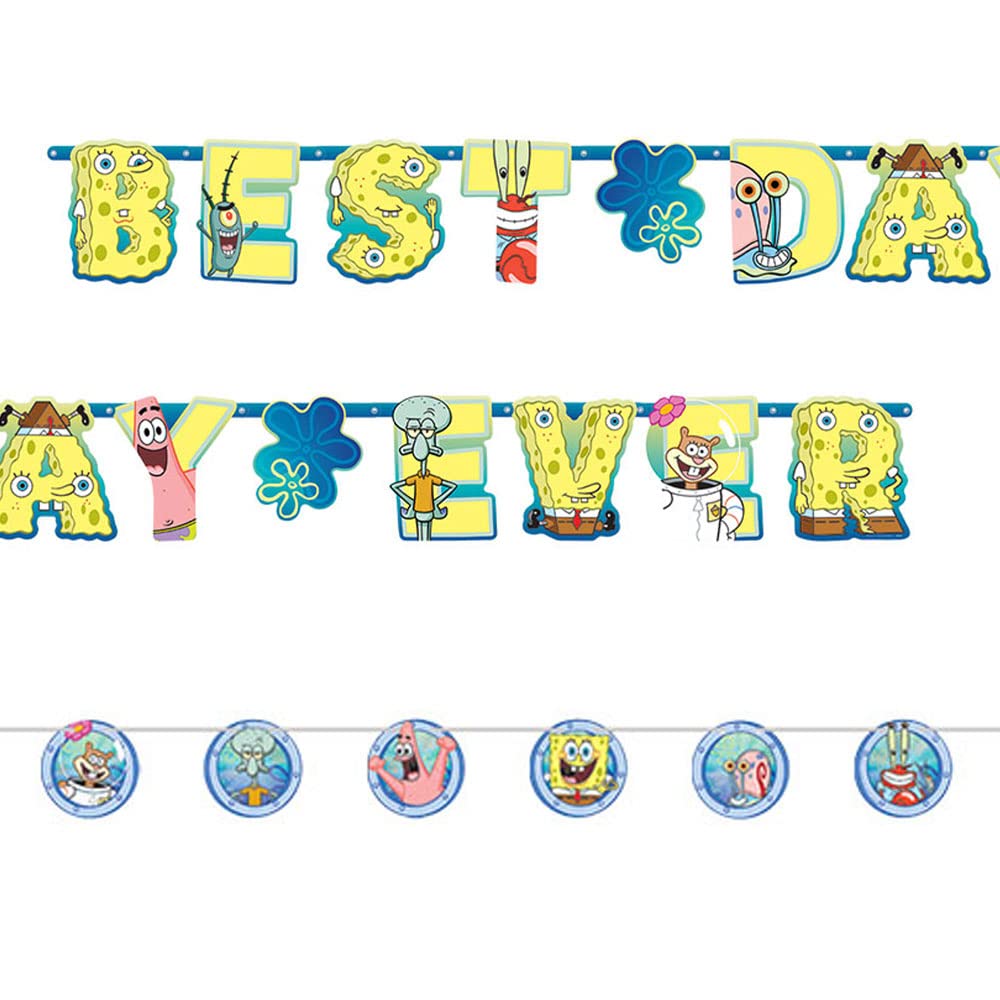 SpongeBob "Best Day Ever" Multicolor Jumbo Letter Banner Kit - 10.5' x 10 (Pack Of 2)