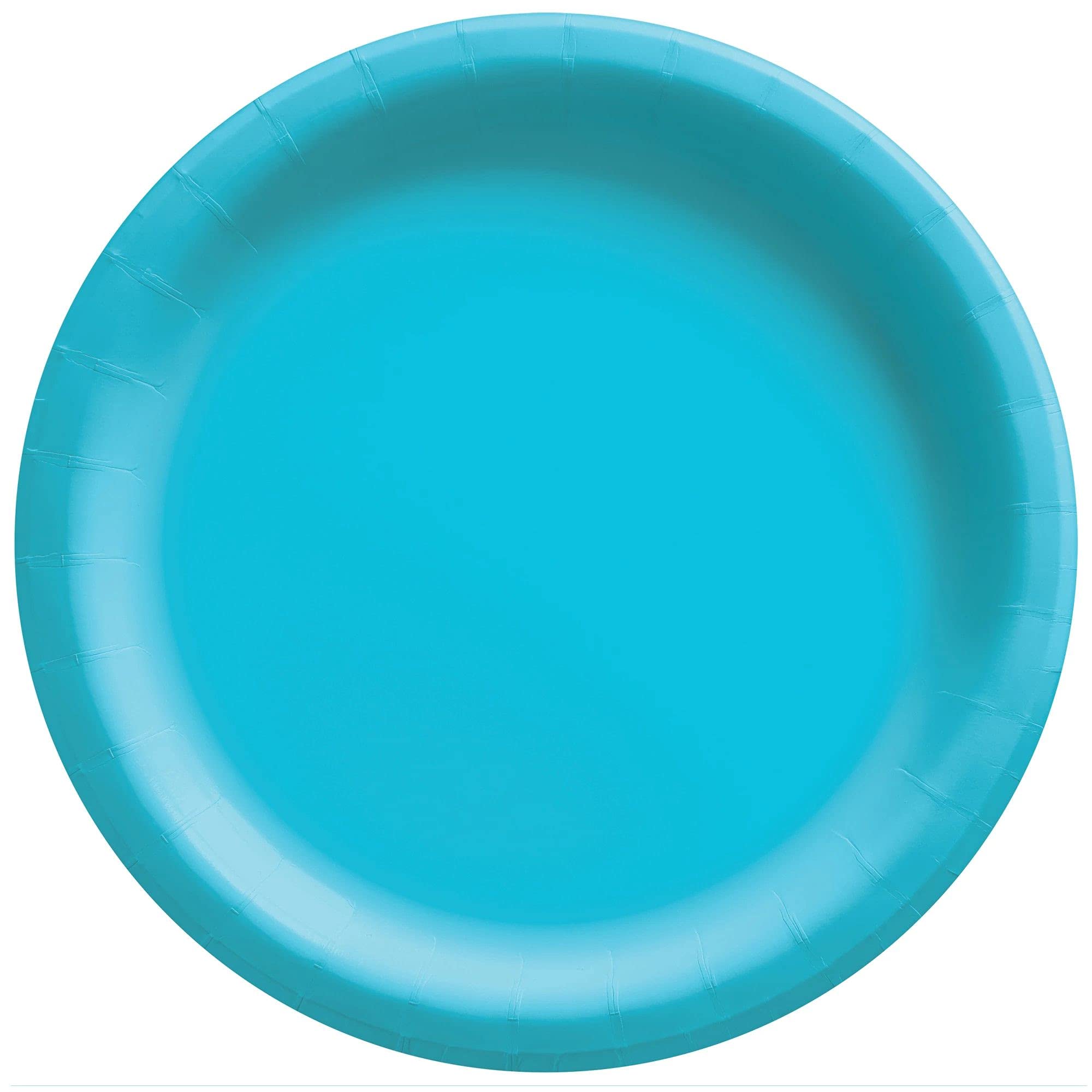Caribbean Blue Round Paper Plates - 10" (20 Pc)