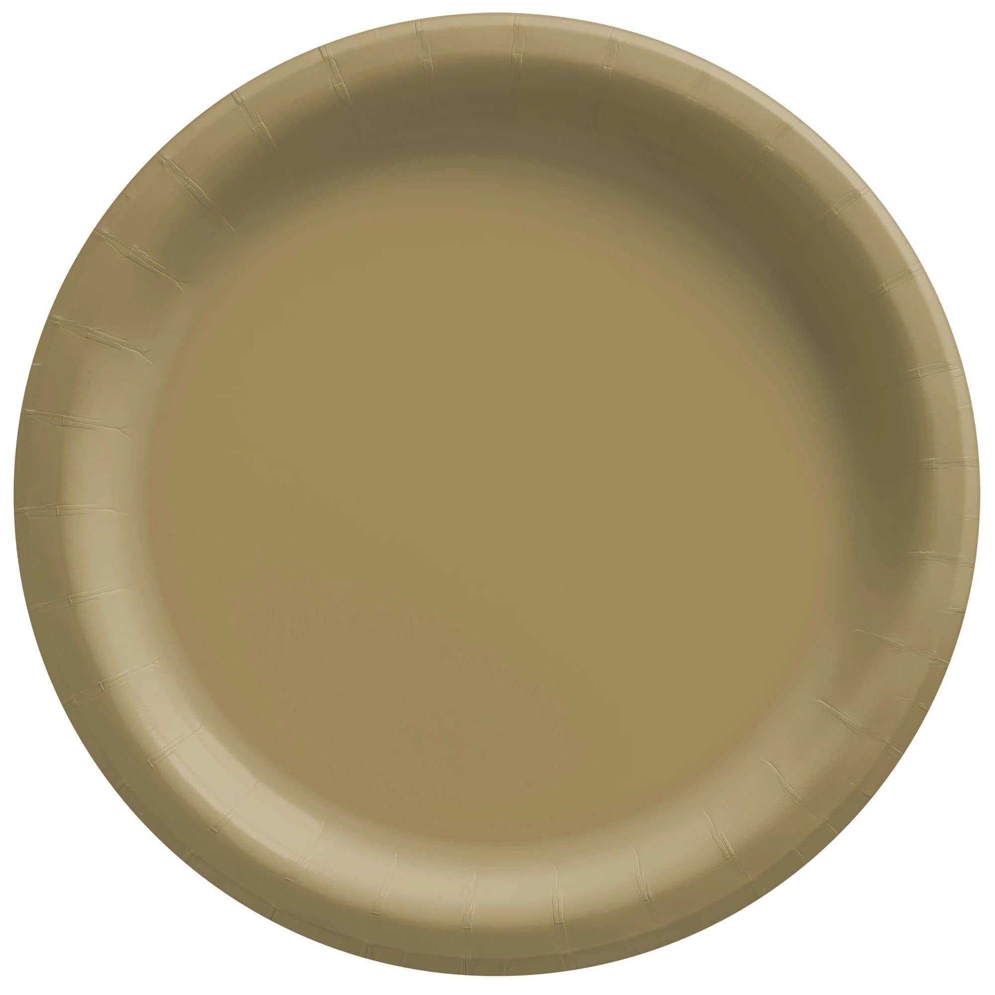 Gold Round Paper Plates - 10" (20 Pc)