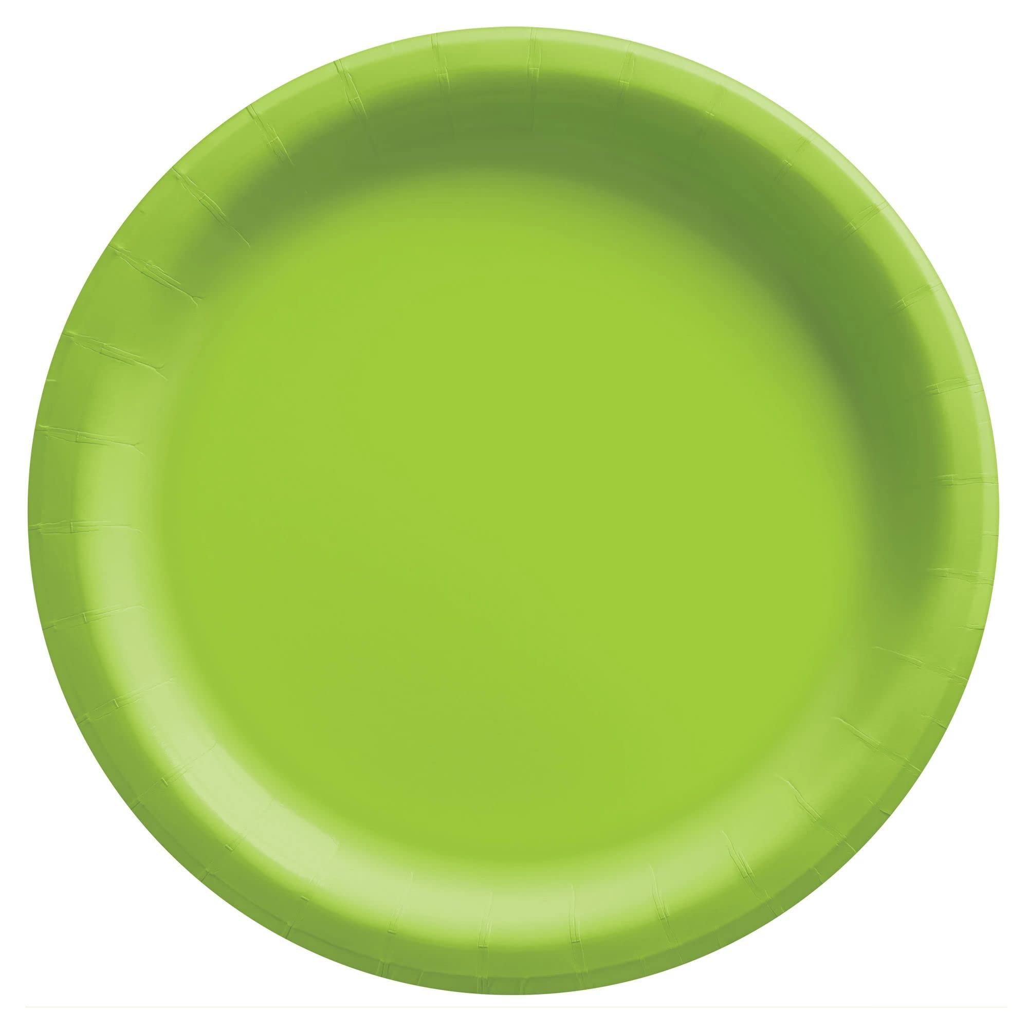 Kiwi Green Round Paper Plates - 10" (20 Pc) 