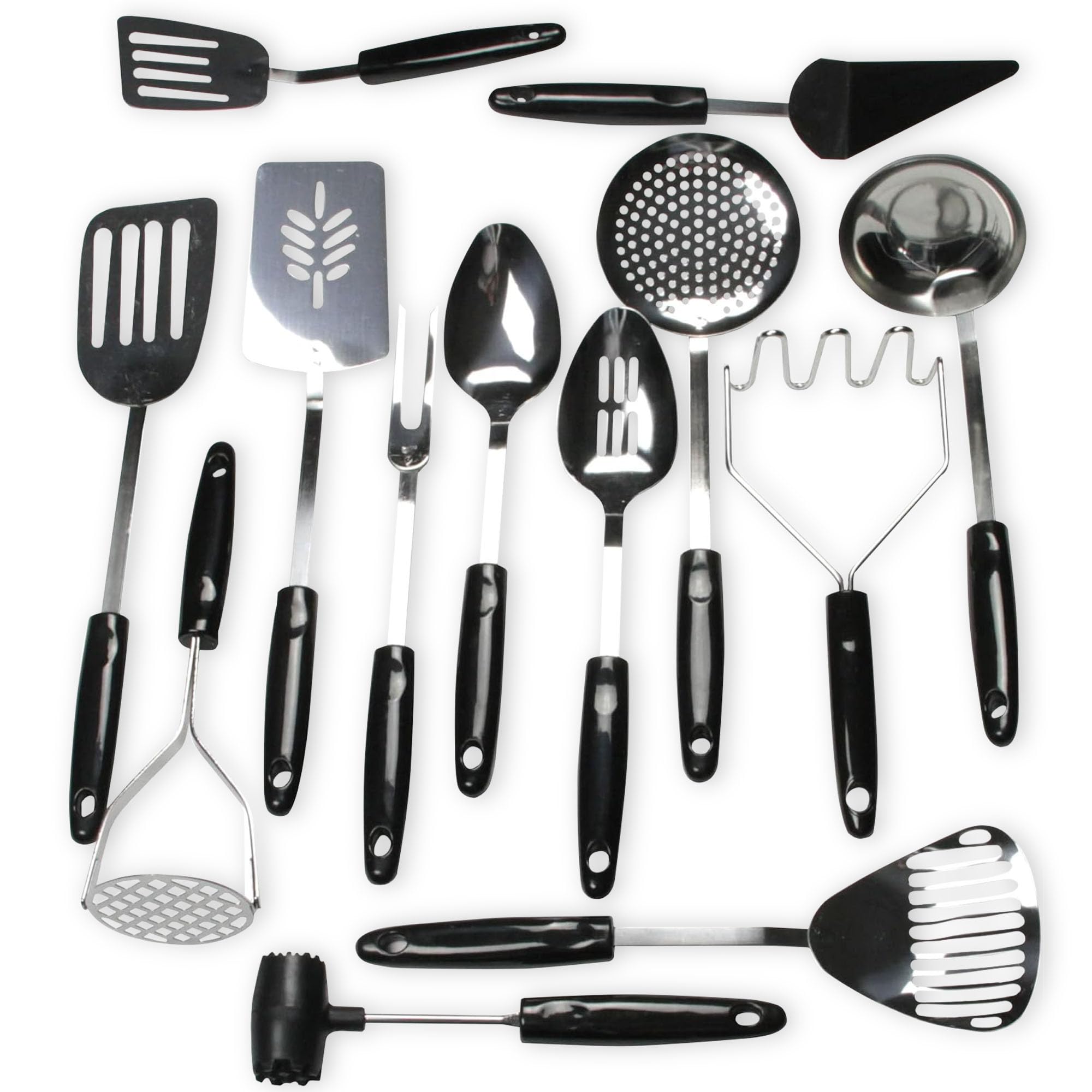 Chef Craft Select Kitchen Tool and Utensil, 13 Piece Set, Stainless Steel/Black