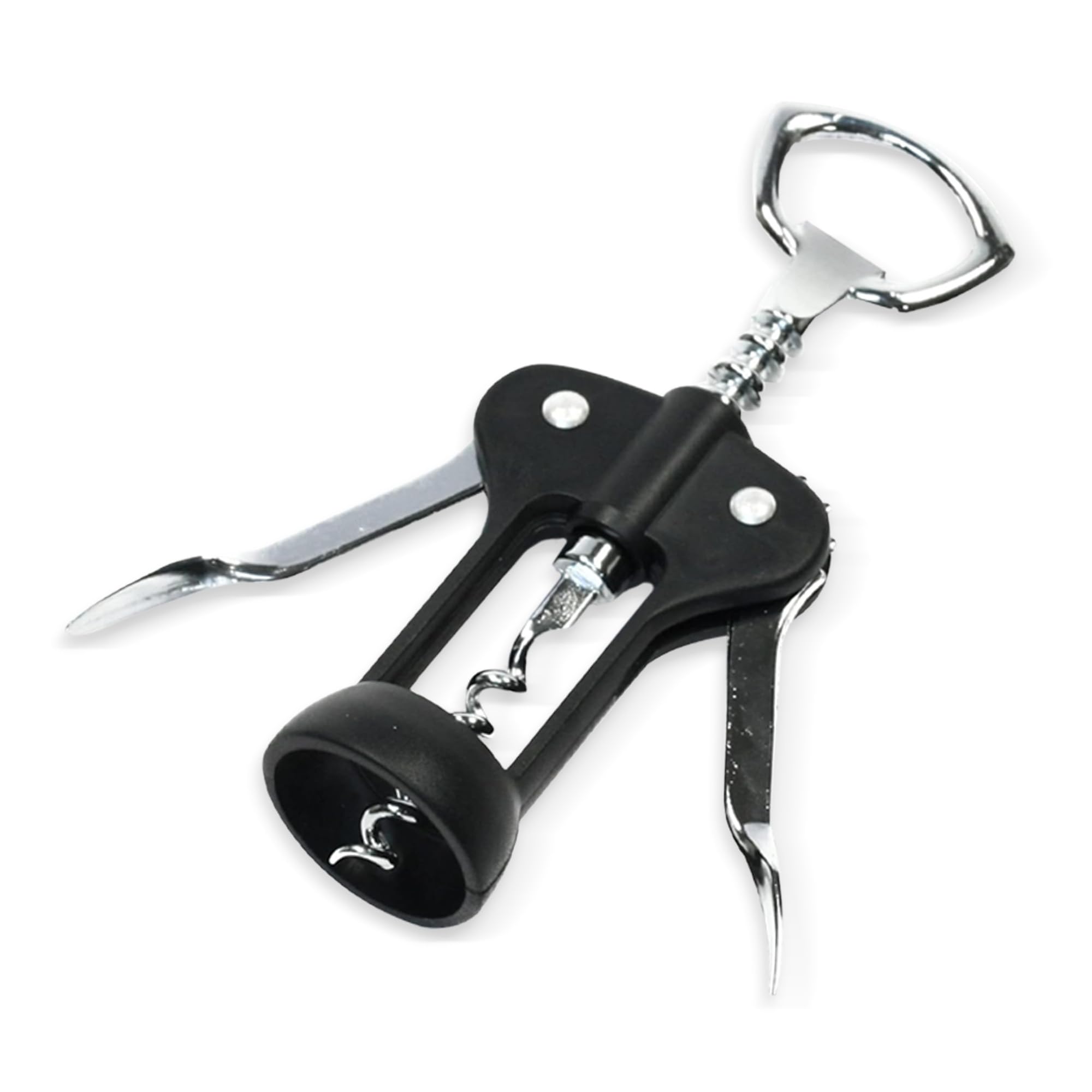Chef Craft Select Metal Winged Corkscrew, 6.5 inch, Black and Chrome