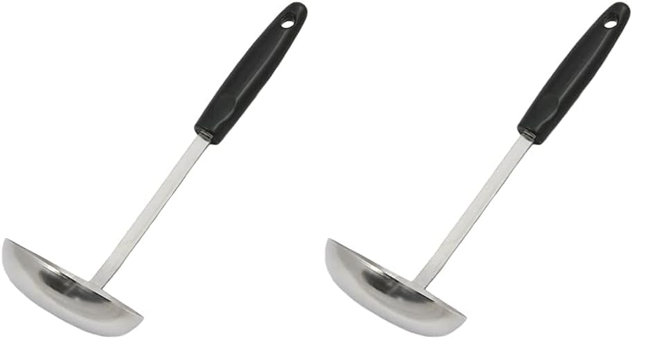 Chef Craft Select Cooking Ladle, 11.5 inch, Stainless Steel/Black (Pack of 2)