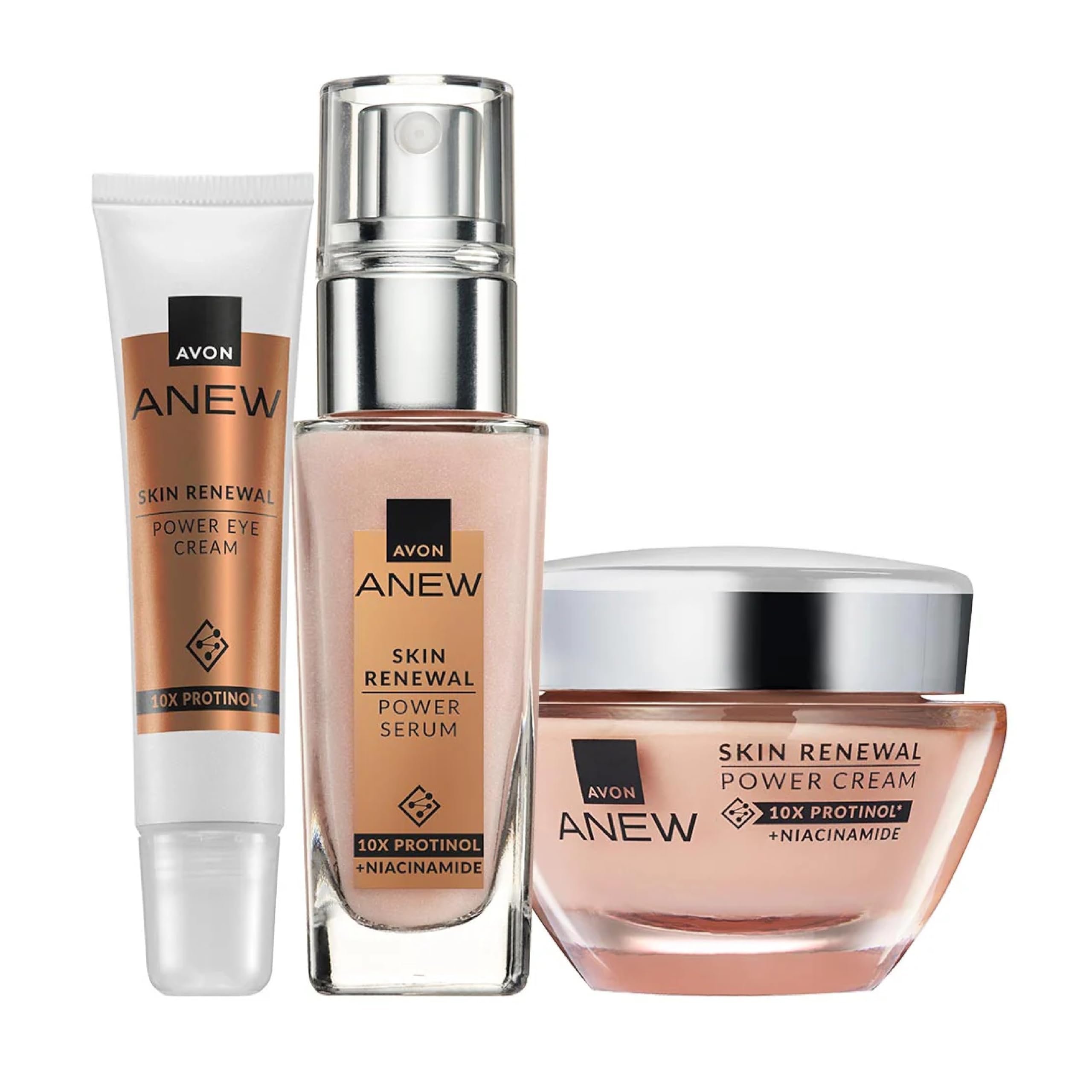 Avon Power Skincare Set, Anti-Ageing Set, Contains Power Eye Cream, Power Serum and Power Cream.