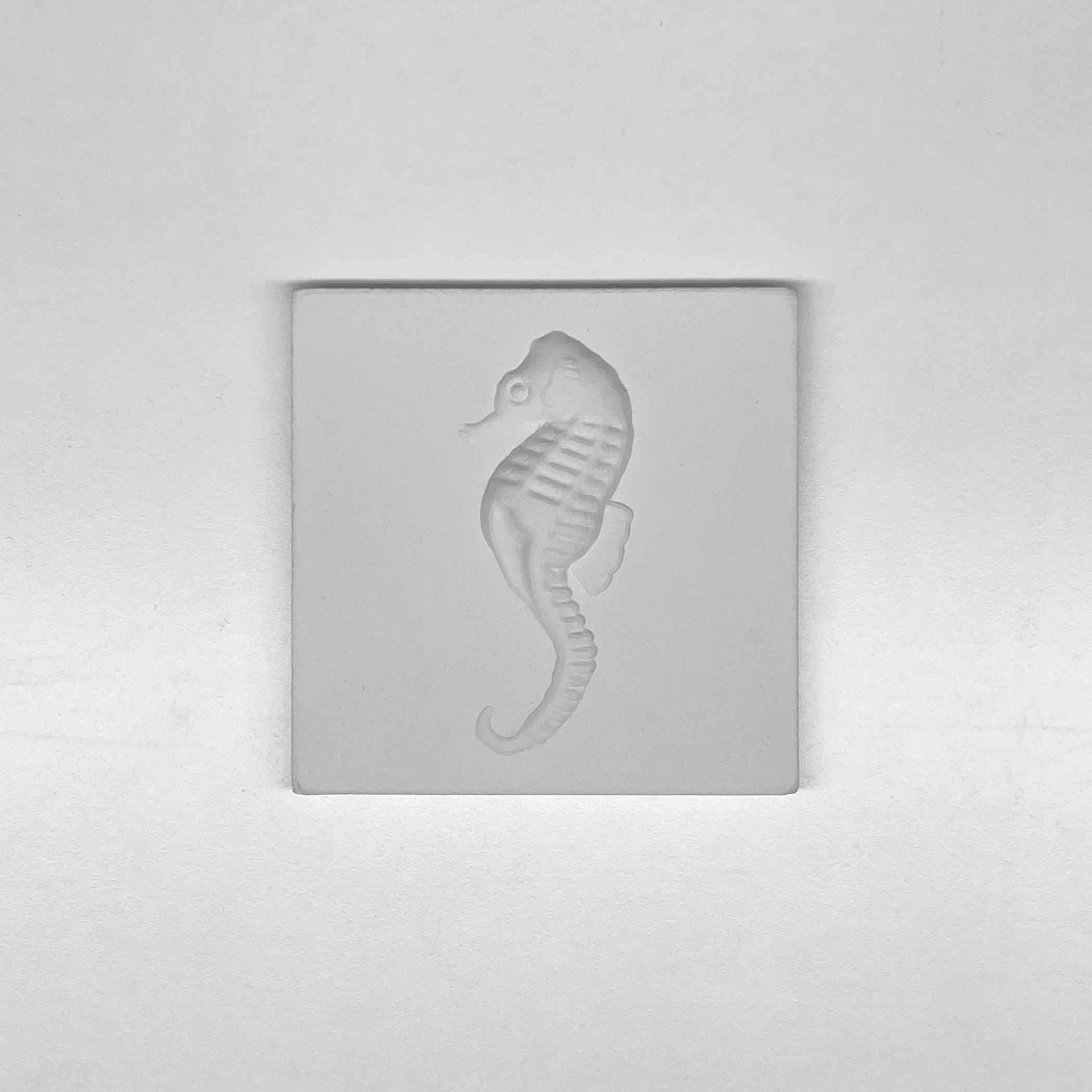 Sola Bakan Deniz Atı Rölyefli Karo