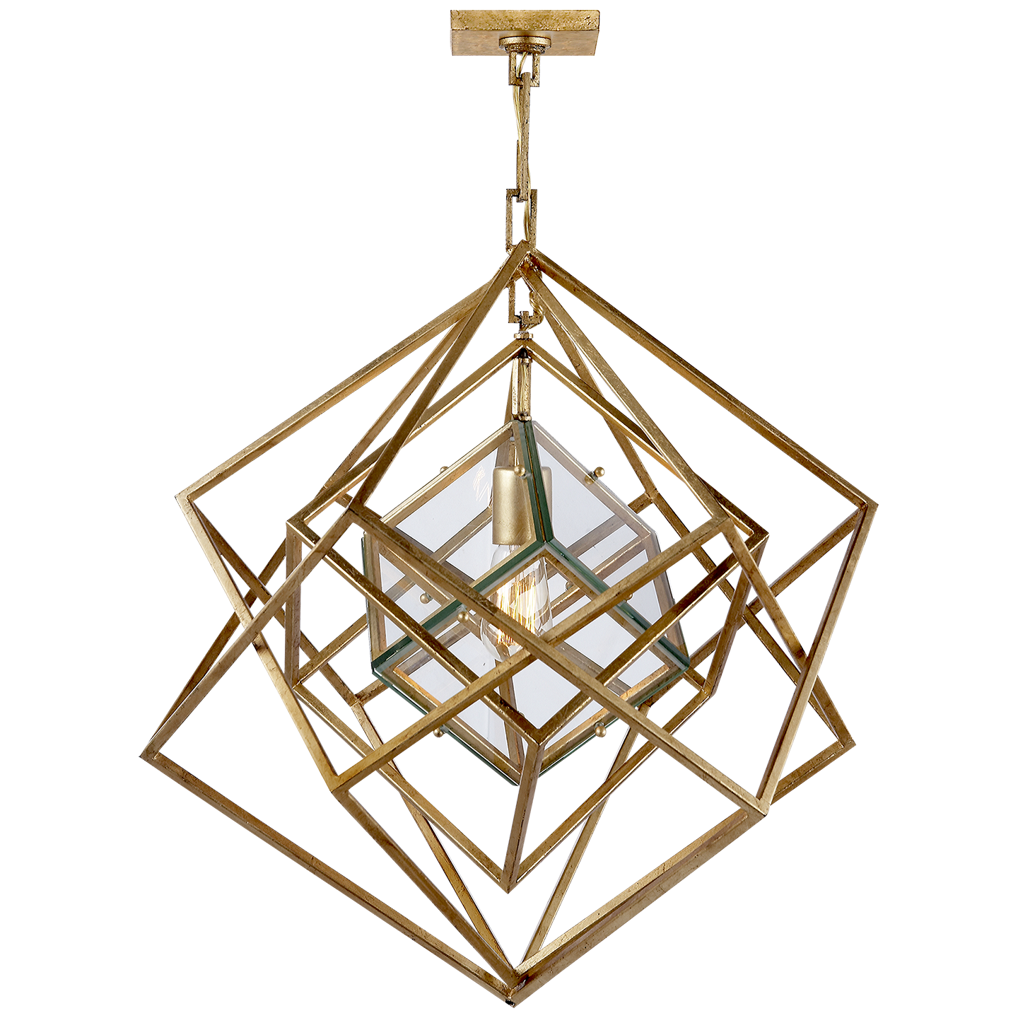 Geometric Gold Pendant Light