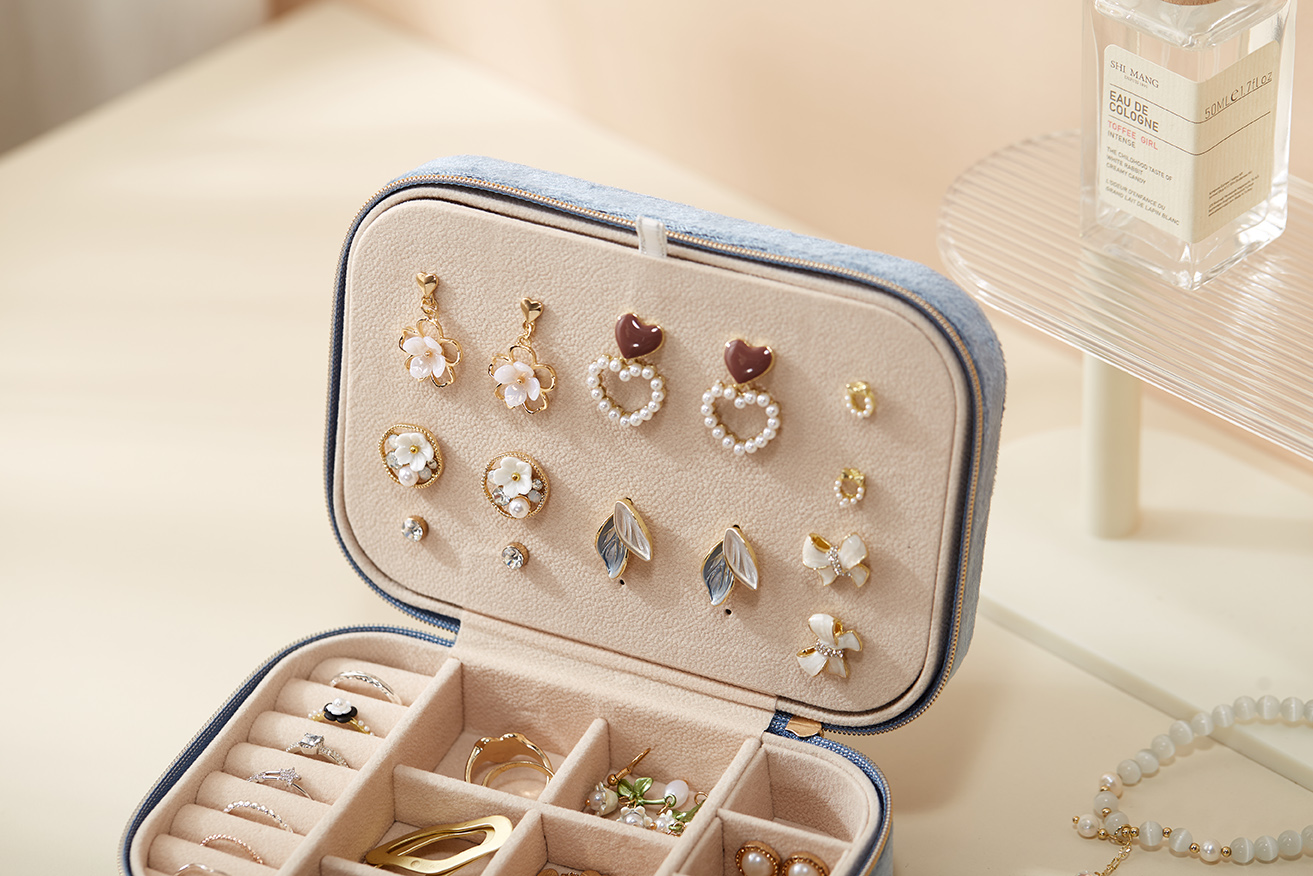 Schmuckkästchen aus Samt - Blau